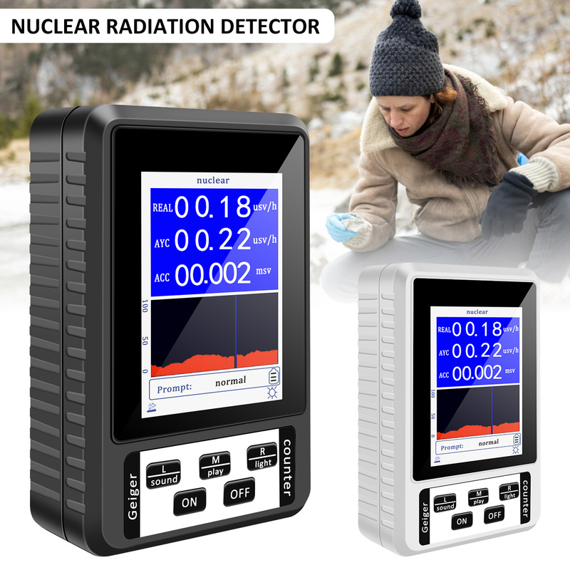 Radiation Dosimeter, Portable Easy Operation High Accuracy Backlit Display Real Time Nuclear Radiation Detector Wide Range for Material - 4