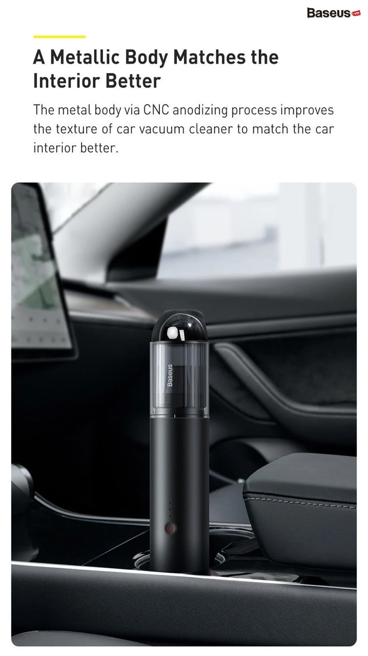Máy hút bụi Baseus cầm tay A3 Car Vacuum Cleaner (15000pa, 135W, Vacuum Portable Cleaner)