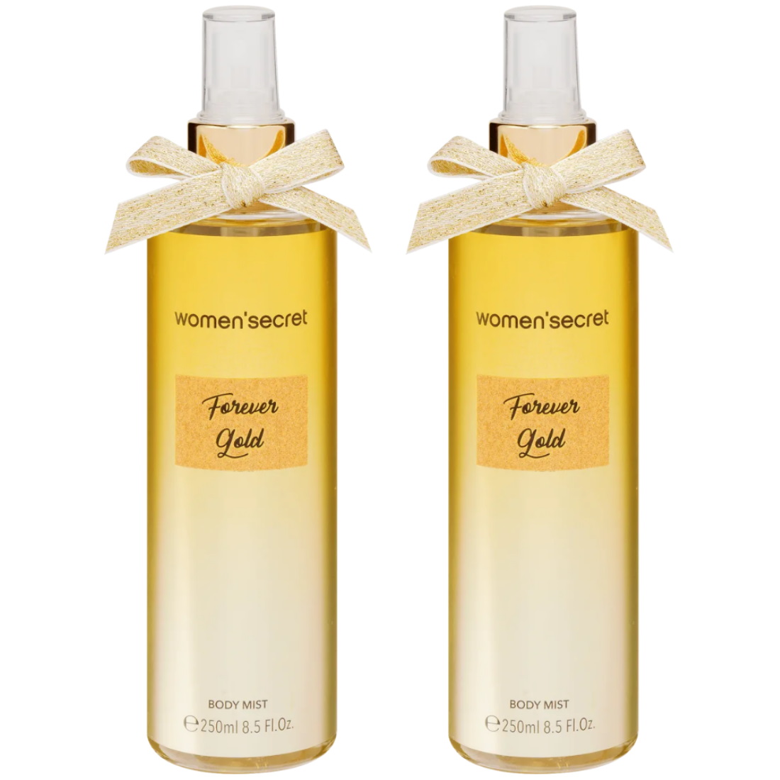 BUNDLE OF 2) WOMEN SECRET BODY MIST FOREVER GOLD 250ML BEAUTY