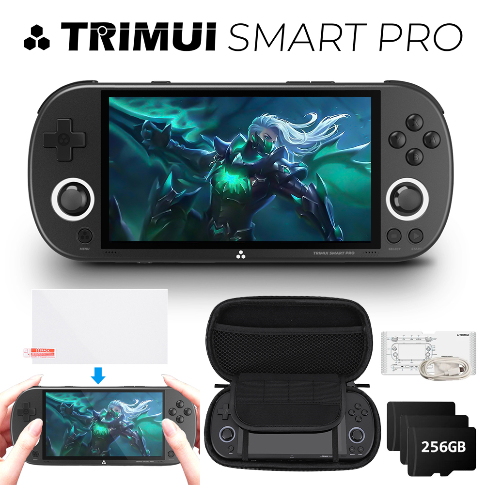 Trimui Smart Pro Handheld Game Console 4.96''IPS Screen Linux System RGB -Option -Case and Film-Option -Case and Film.