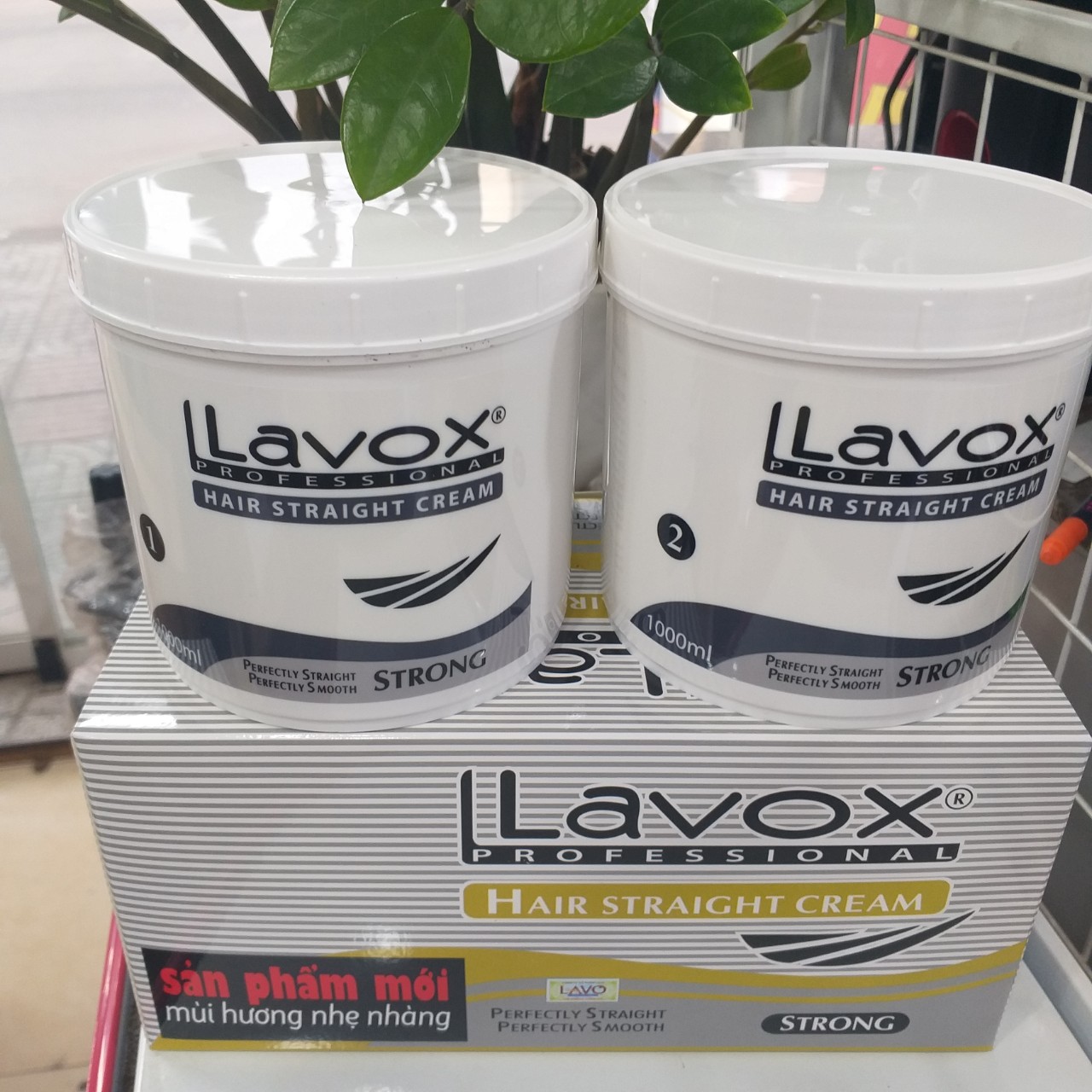 Thuốc duỗi thẳng tóc Lavox Sọc 1000ml x2