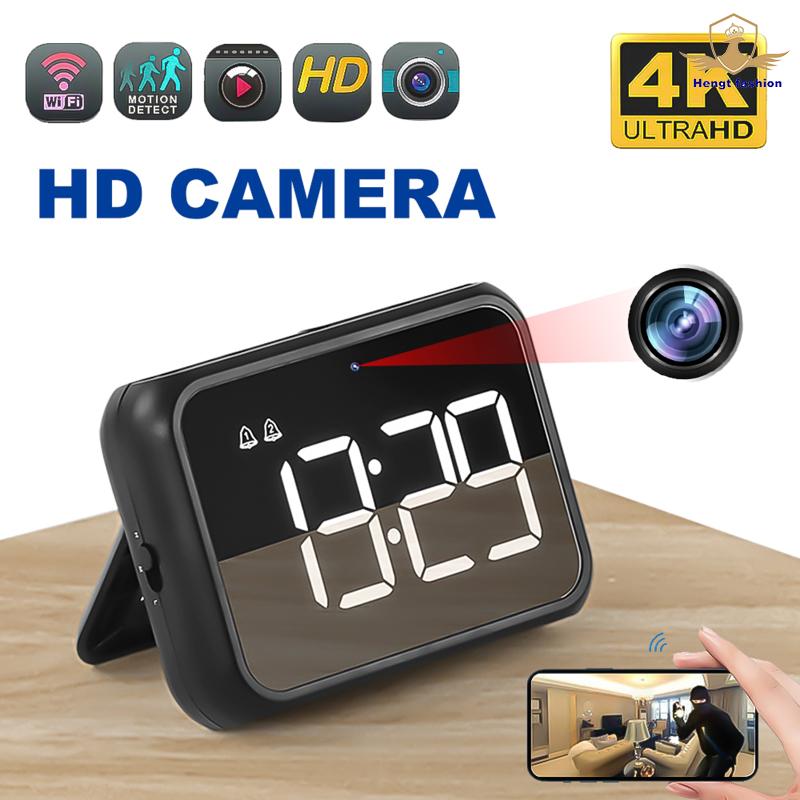 Hengt 3c 4k Mini Clock Camera 1080p Wireless Wifi Camcorder Night Vision