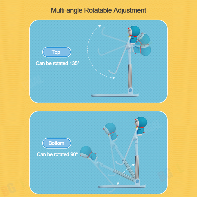 100% Authentic Doraemon Phone Holder Foldable Phone Stand Multi-angle Rotatable Adjustment RPH0980