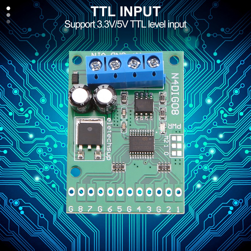 8Ch Input/Output Digital Switch TTL LvTTL CMOS RS485 IO Control Module Modbus Rtu Board for PLC Relay