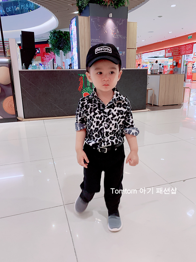 Áo sơ mi lụa da beo cho bé trai bé gái
