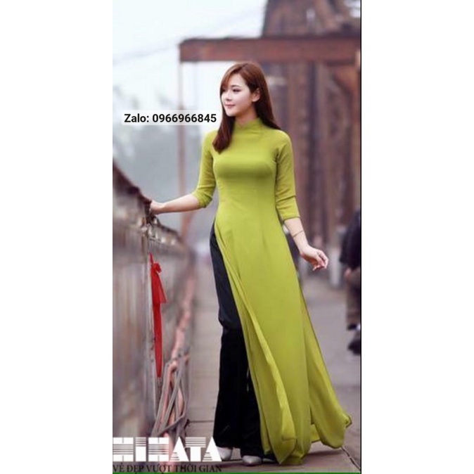 Áo dài trơn xanh cốm_Áo Dài Đan Linh
