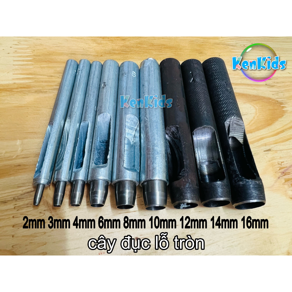Đục lỗ tròn / Dụng cụ đục lỗ tròn siêu bén (đục lỗ dây nịt, da, vải, ...) - (2mm đến 30mm) - 1 cây