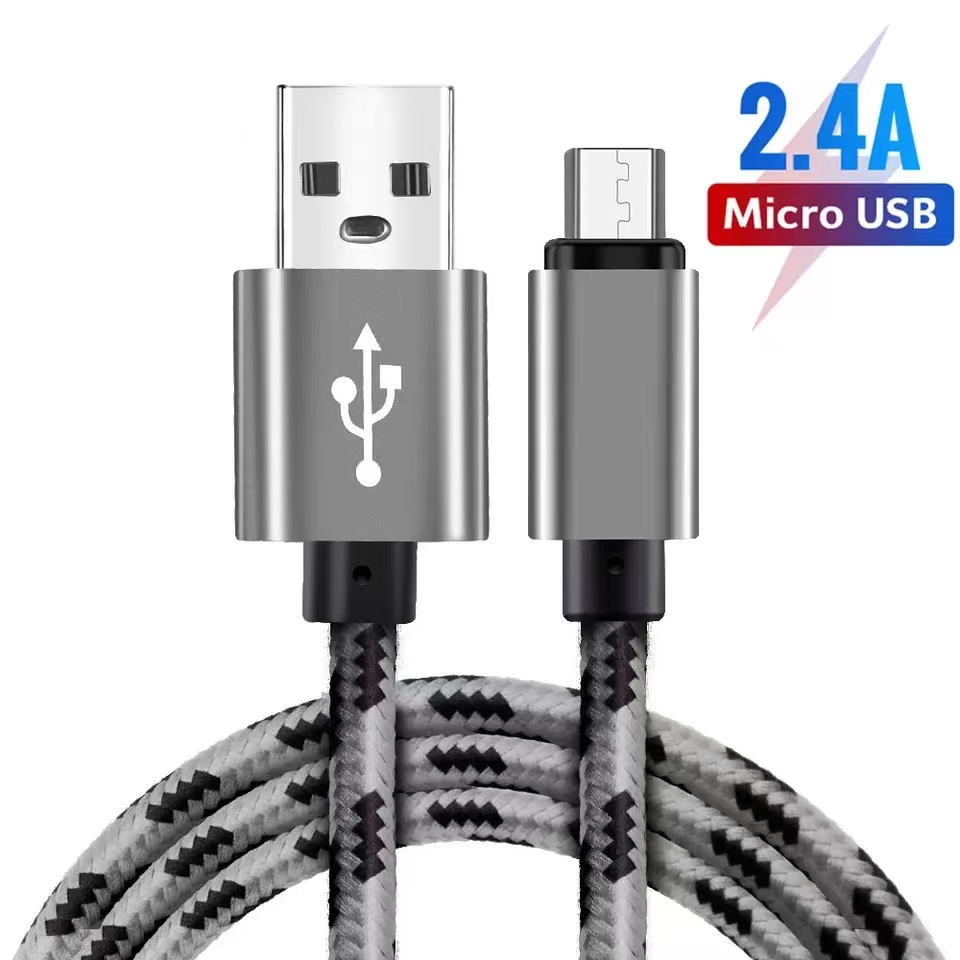 2.4A Micro USB cáp sạc sạc nhanh Nylon Dây cáp truyền dữ liệu cáp điện thoại cho Oppo Vivo