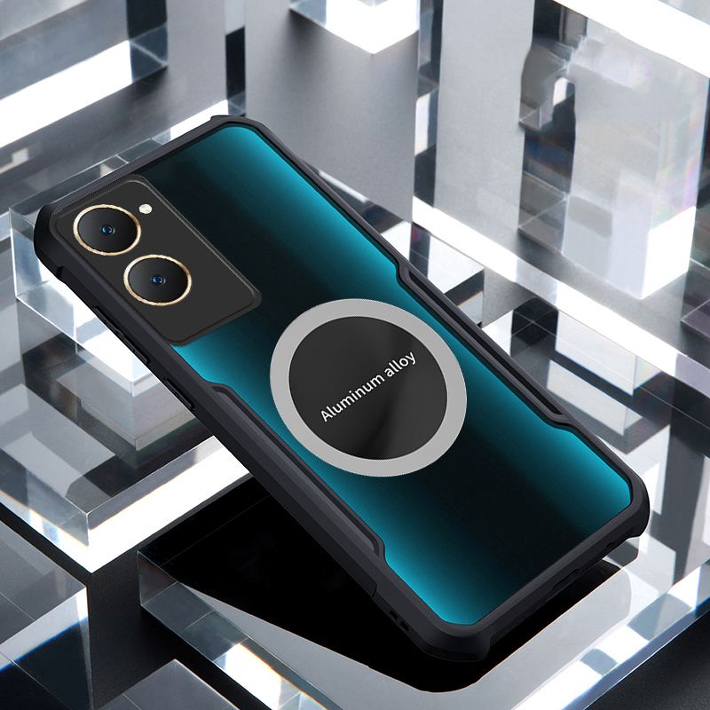 For Vivo Y18 Y38 Y28 Y03 Y18S Y100 Y200 Y17S Y15 Y15S Y15A Case Hard Clear Transparent Shockproof Car Holder Adsorb Hollow Out Ring Cover Vivo Y27 Y36 Y03 Y18 Y28 Y38 Y03 Y17 Y19 Y22 Y22S Y21 Y21S Back cover Phone cases.