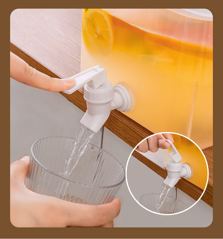 5L large capacity cold kettle Tap cold kettle water tank Thickened plastic material Cold bucket With faucet Household juice bucket