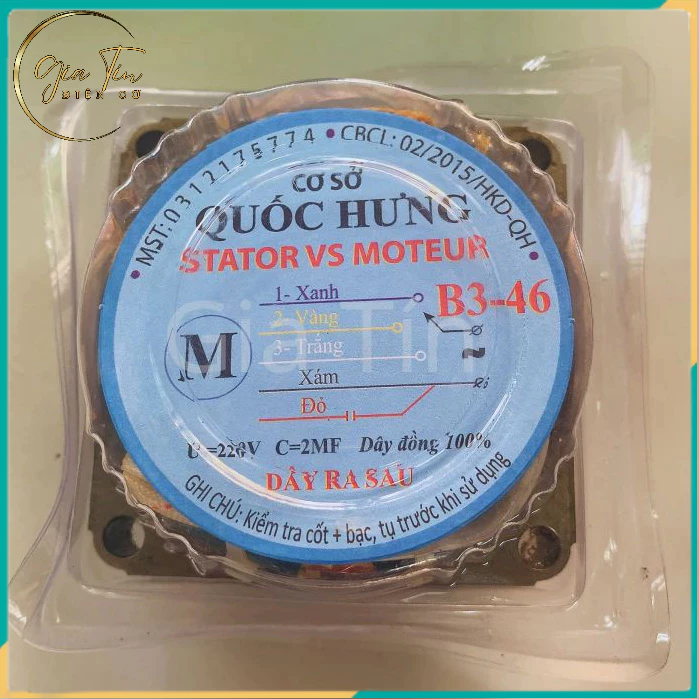 Stator phe quạt, lốc quạt dày 16mm/ 20mm/ 25mm 46 dây đồng quốc hưng
