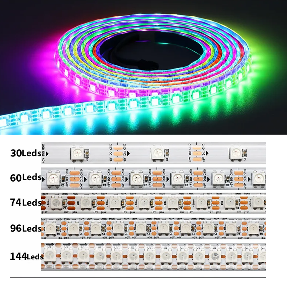 DC5V/12V%20WS2813%20WS2815%20WS2811%20WS2812B%205050RGB%20addressable%20LED%20strip%2030/60/144%20pixels/LEDs/m%20black/white%20IP30/65/67%20-%20Image%202
