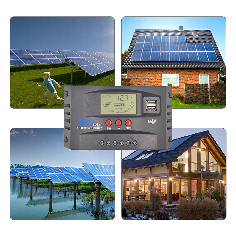 MPPT điều khiển sạc năng lượng mặt trời 12/24V Bảng điều chỉnh pin sạc điều chỉnh kép