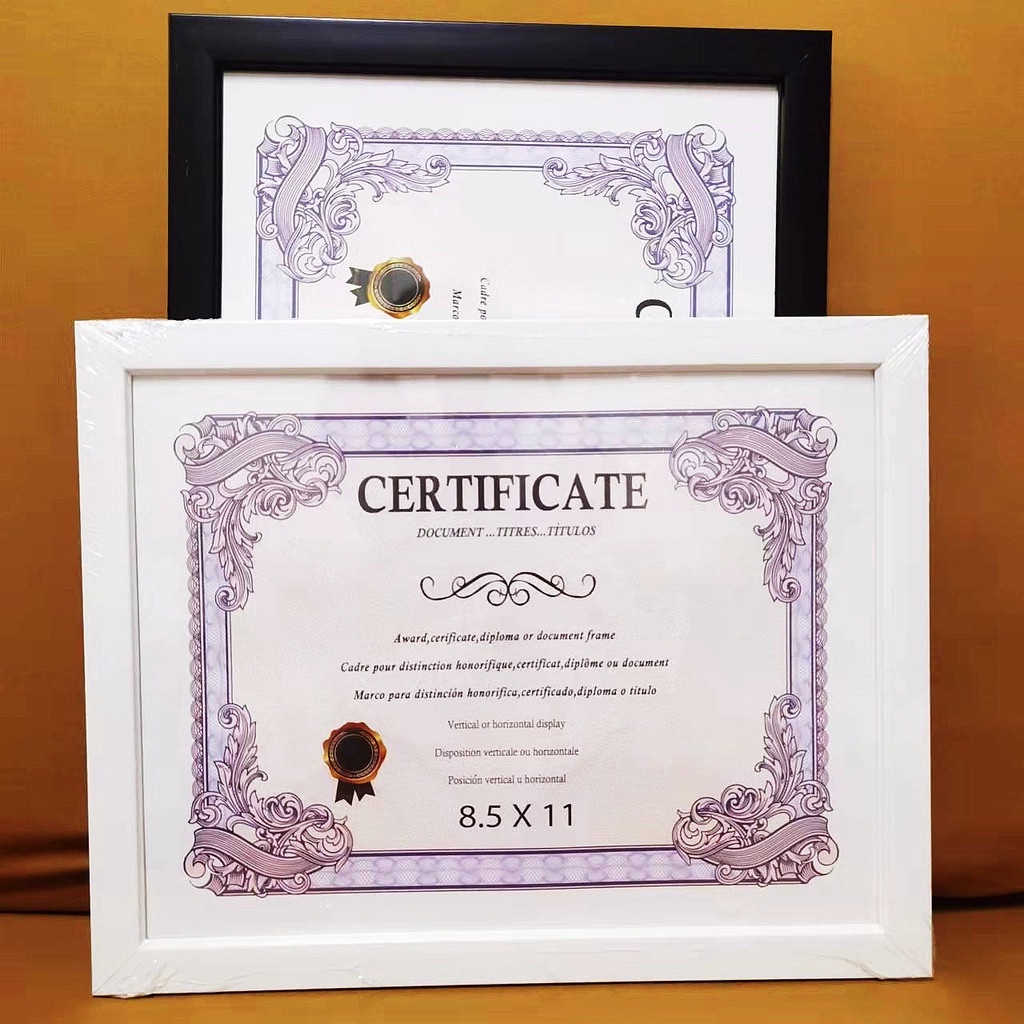 A4 Pvc Black Certificate Frame Size A4 8511 Inches Photo Frame