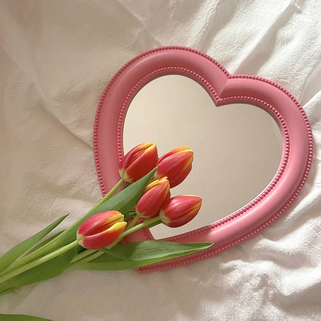 %E3%80%90Folio%20&%20Light%E3%80%91Pink%20Love%20Mirror%20Desk%20Makeup%20Mirror%20Wall%20Mounted%20Dual-Use%20Vanity%20Mirror%20Girl%20Room%20Wall%20Decoration%20Heart-Shaped%20Mirror%20-%20Image%202