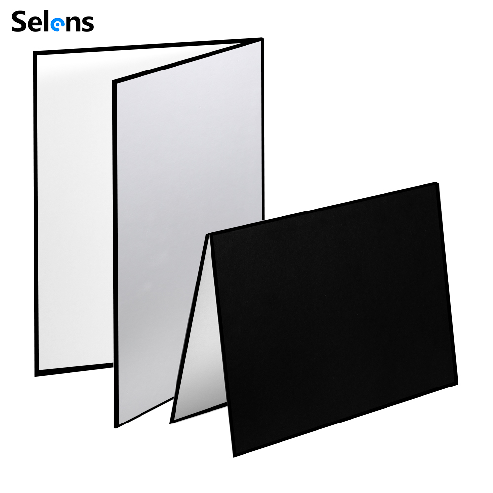 Selens Reflector Portable Thick Folding Board Reflective for Photo Shooting Photography Black & Silver & White