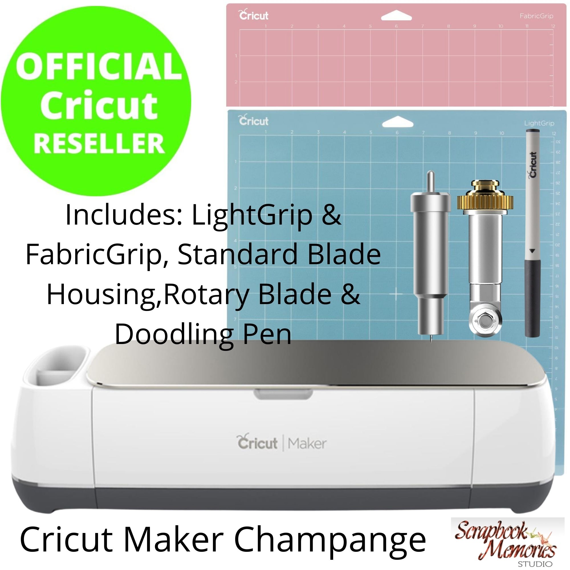 Cricut Maker Machine with 2 Cutting mats + Rotary blade ( 1 Year