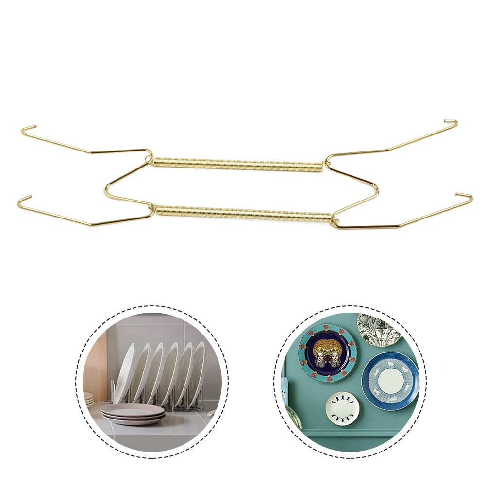 Plate Hanger W-Shaped Plate Invisible Spring Hanging Plate Hook Spring Holder