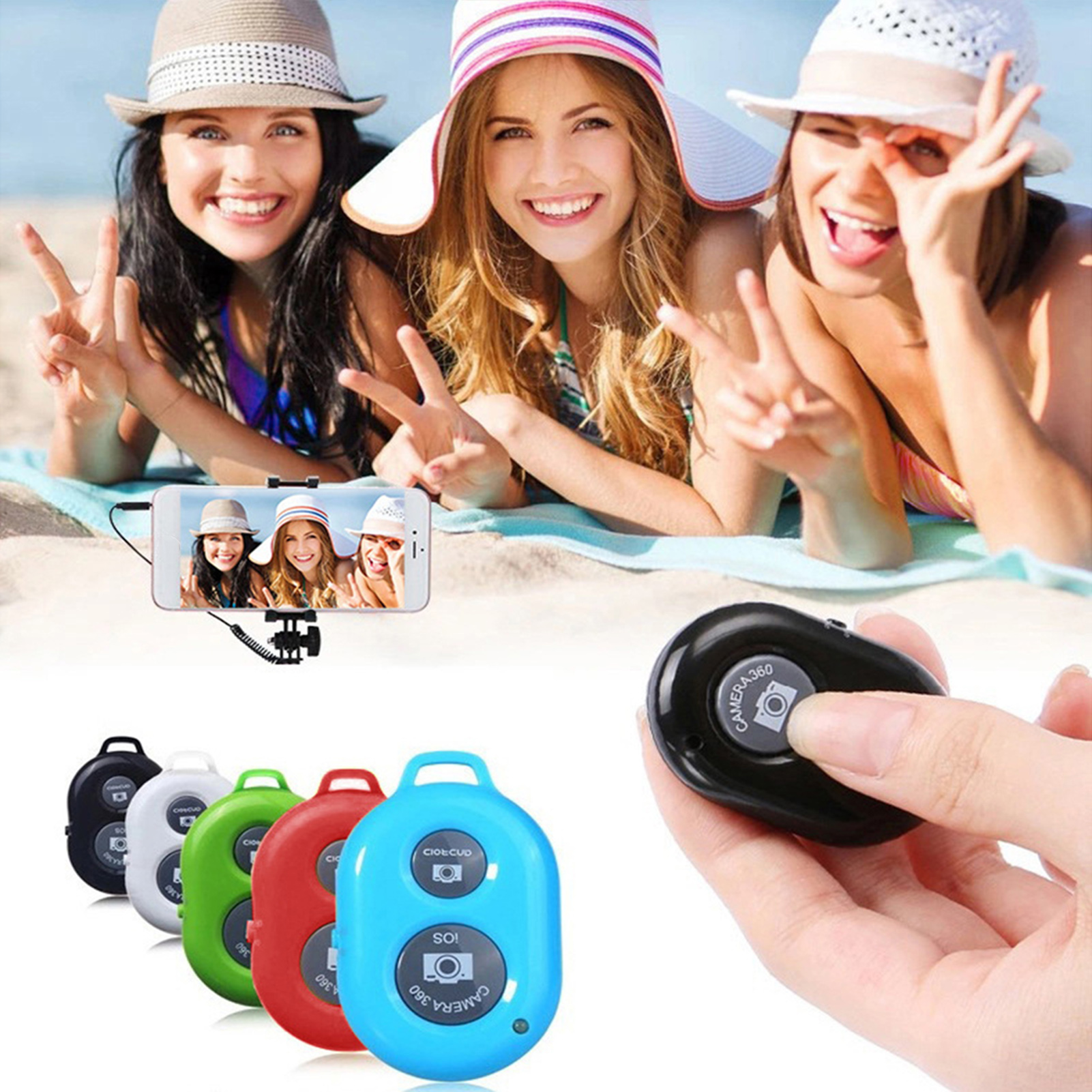 GeniusC Simple to Use Selfie Stick Shutter Without App Selfie Stick Shutter for Mobile Phones Wireless Bluetooth Selfie Stick for Iphone/android Long Distance Shutter Low Latency Remote Control for Self-timer