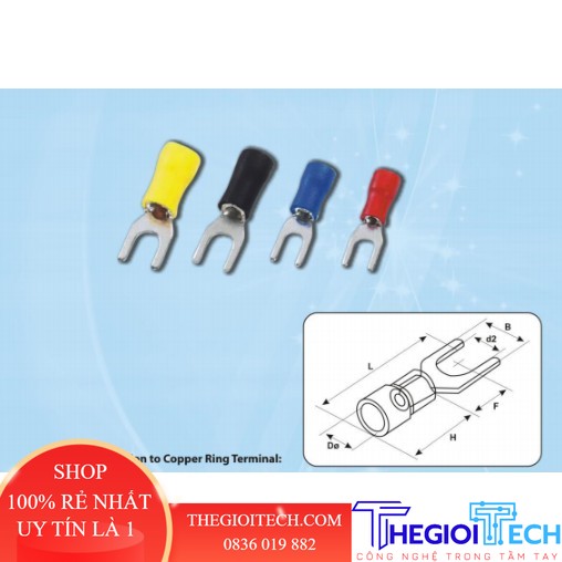 Cos chĩa chữ y phủ nhựa sv 2-3, sv 2-4 - combo 100 cái