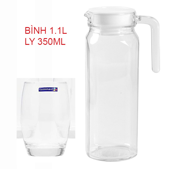 Bộ Bình Kèm Ly Thủy Tinh 1.1 lit