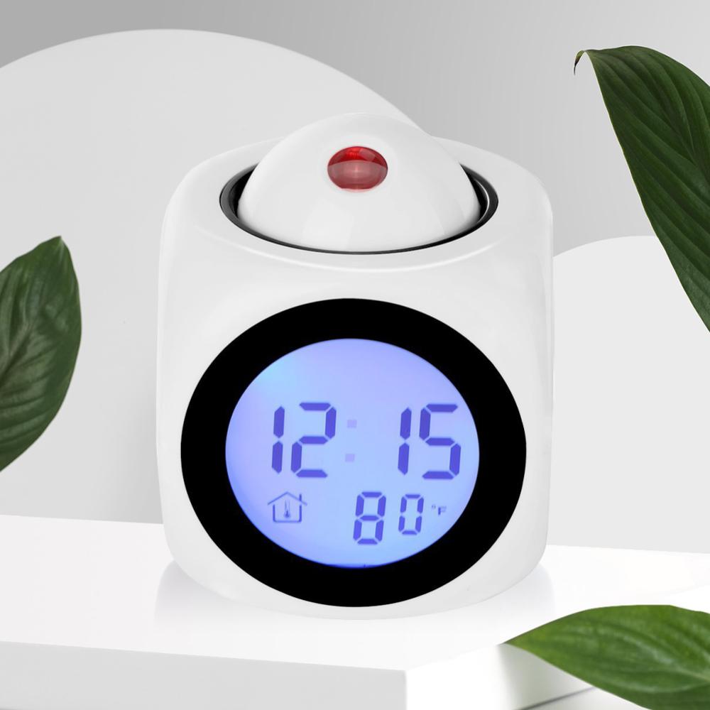 Electronic Alarm Clock Multi-function Digital Projection Alarm Clock LED Temperature Display for Home Bedroom Decoration