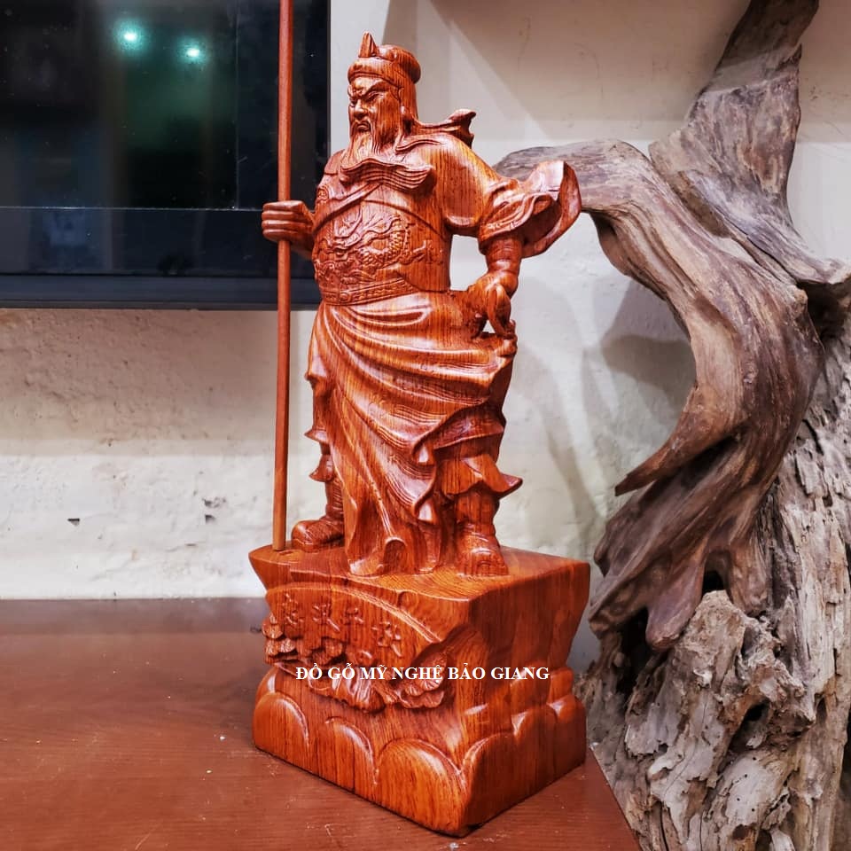 Tượng quan công gỗ hương cao 30 cm