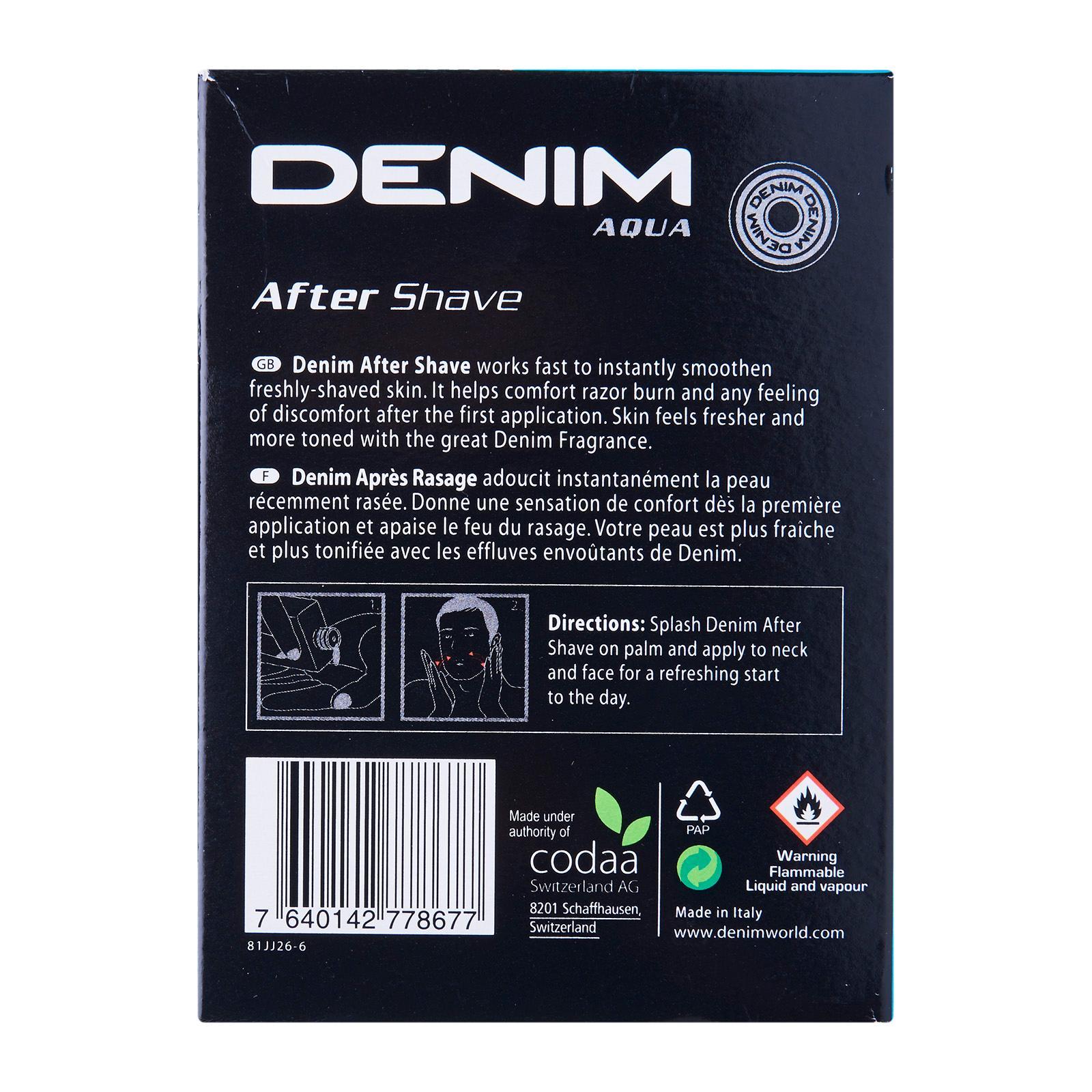 DENIM AFTERSHAVE Lotion 100ml - Choose from Black, Musk, Original Or Aqua  £5.95 - PicClick UK