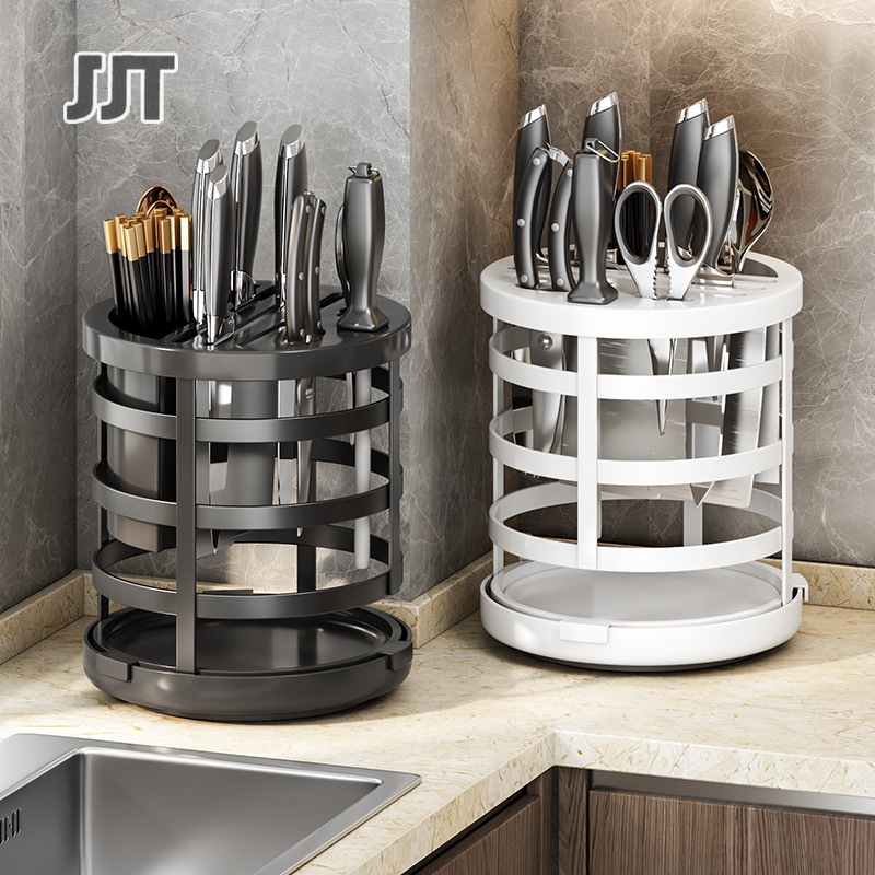 JJT Rotary tool rest household kitchen kitchen utensils stainless steel storage rack table multifunctional drain rack