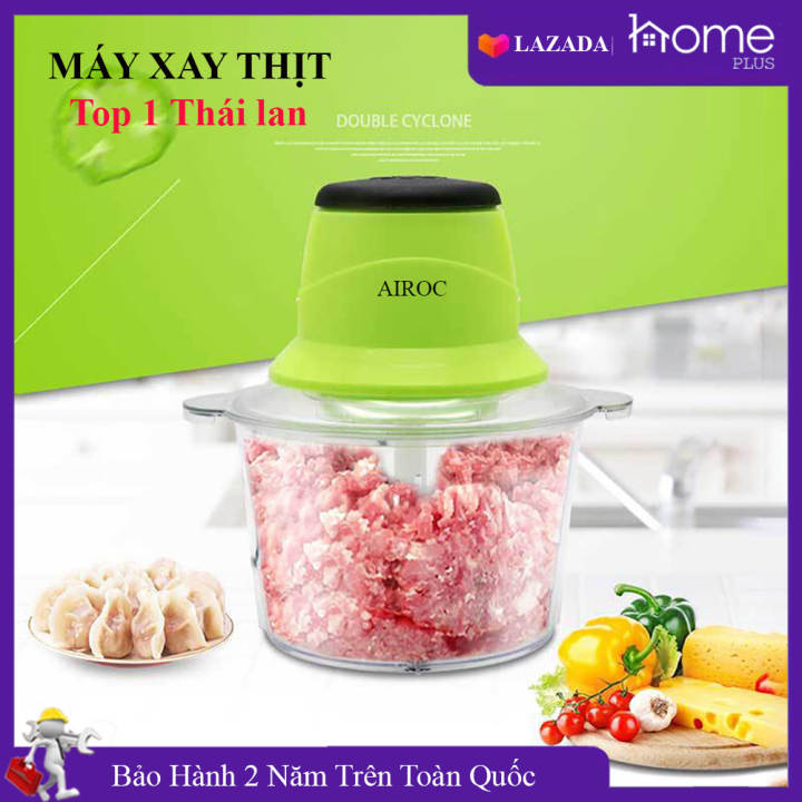 Máy xay thịt, máy xay đa năng Thái Lan Airoc công suất lớn 250W với 4 lưỡi dao sắc bén dùng xay thịt, xay hạt, xay các loại thực phẩm sống hay chín…