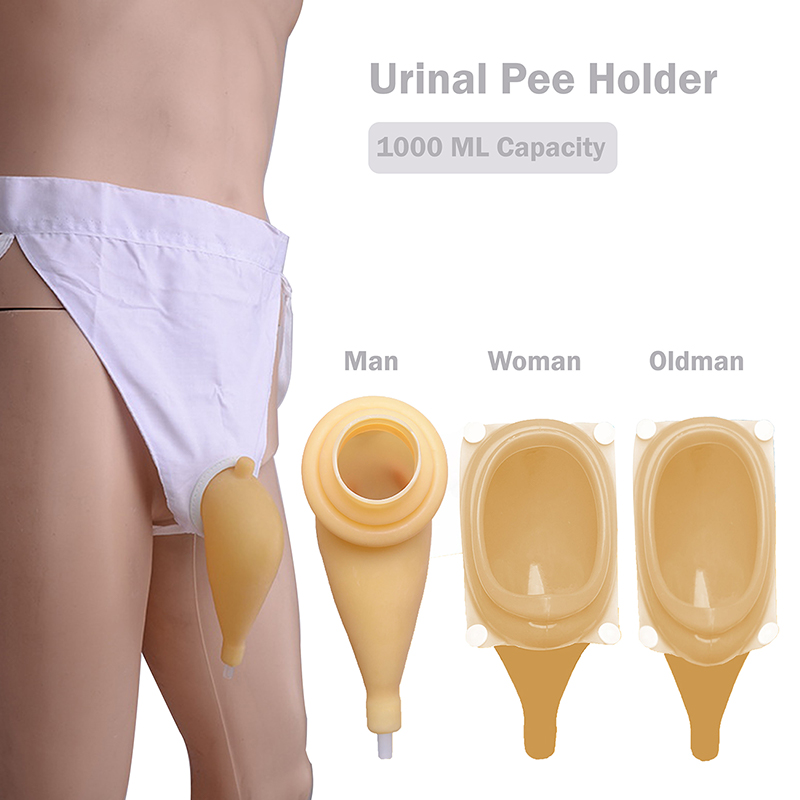  Wearable Collection Urinal Bag, Urinal Underwear for Men  Incontinence Bags Reusable Male Urinal Leg Bag Silicone Urine Funnel Pee  Holder Collector Urinary Male Pee Bag : Health & Household