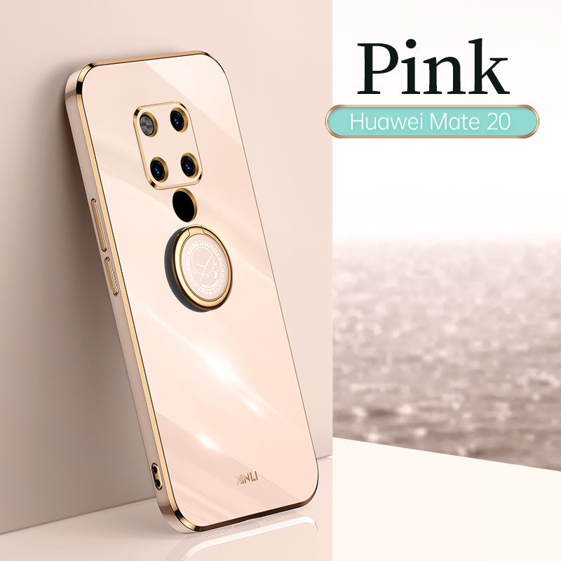 COD Plating Silicone Phone FOR Huawei Mate 20 - Mate 20X Case Huawei Mate 20 PRO Deluxe Fall Protection with Metal Ring Holder
