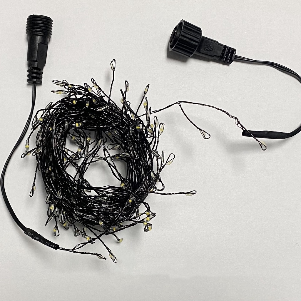 6m 200 LED Copper Wire Light Plug in Firecracker Light String Black Wire Warm White Light Romantic Christmas Holiday Decorative Light 24V Connection Connected in Series