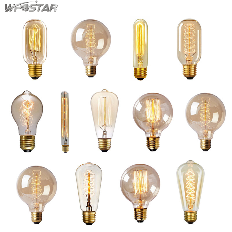 Bóng Đèn LED Edison Cổ Điển Hoài Cổ, Đèn Thủy Tinh Màu Hổ Phách E27 40W ...
