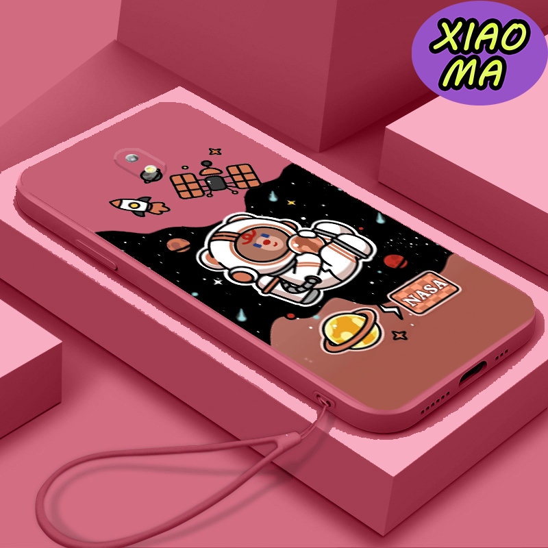 For Samsung J3 Pro CellPhone Case Cute Bear Universe Moon Pattern Candy Color Phone Case