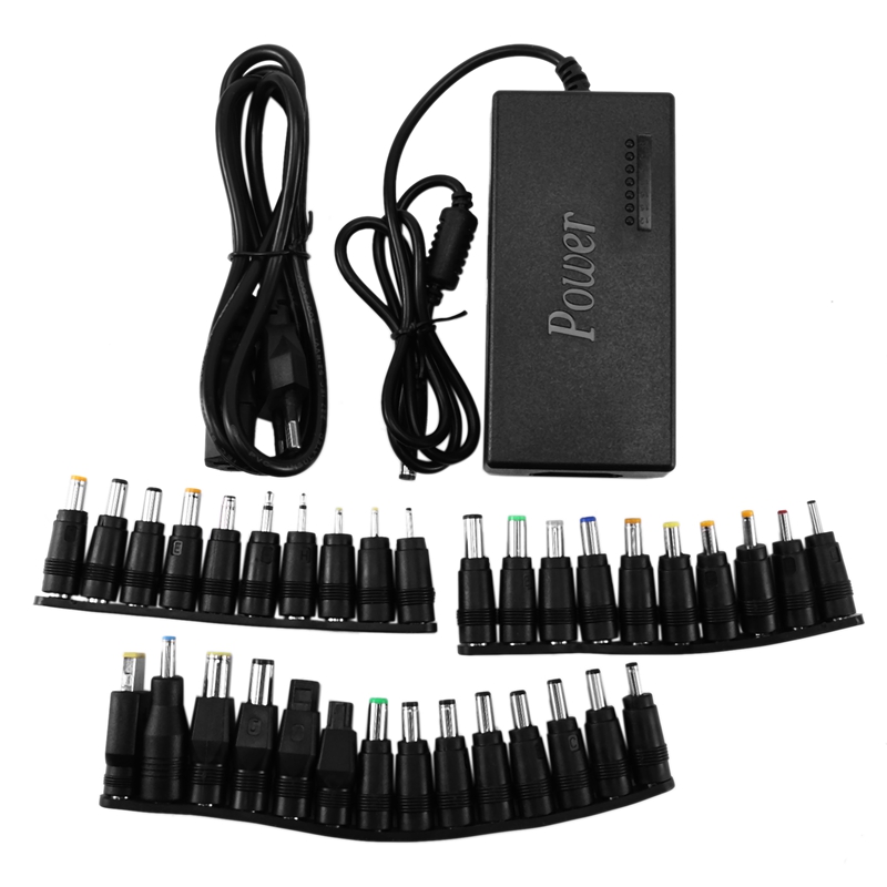 Universal dc 12v 15v 16v 18v 19v 20v 24v 4.5a 4a adjustable power supply adapter 34 detachable plugs for laptop eu plug