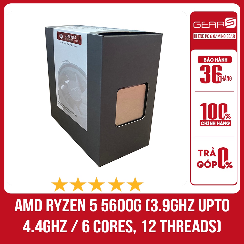 CPU AMD RYZEN 5 5600G ( 6 CORES 12 THREAD 3.9GHZ BOOST 4.4GHZ 16MB CACHE ) - Bảo hành 36 Tháng Box Nhập khẩu thumbnail