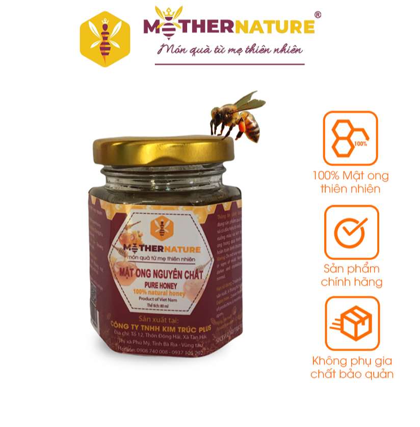 Mật ong nguyên chất cao cấp Mother Nature 80ml - Tăng cường hệ miễn dịch, giảm ho và cảm cúm, làm đẹp da thumbnail