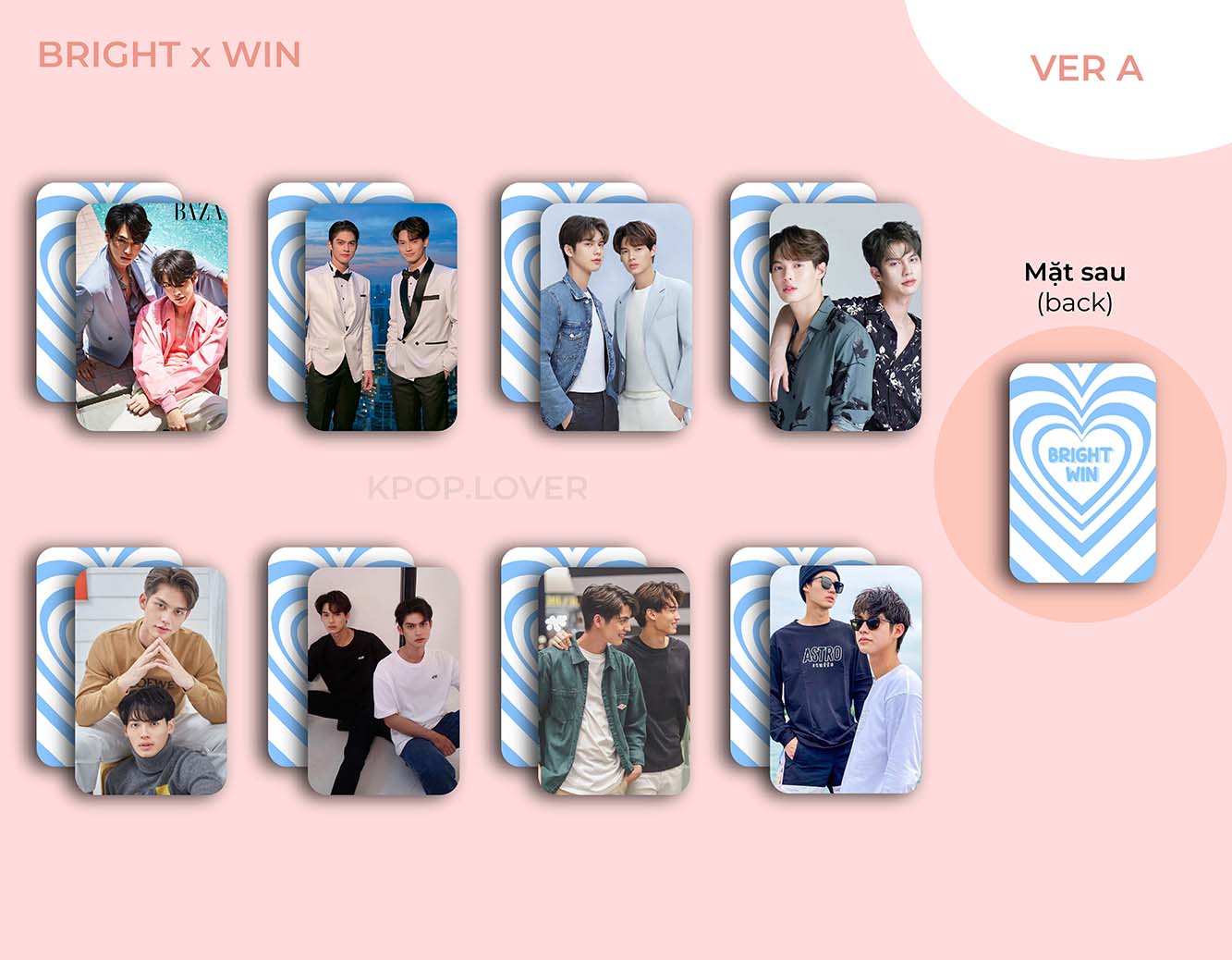 SET 8 CARD BRIGHTWIN ( BRIGHT VACHIRAWIT và WIN METAWIN)