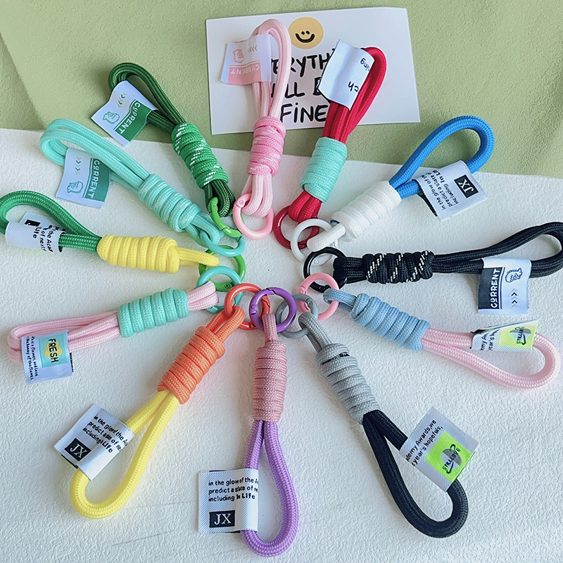 Colorful Braided Rope Strap Lanyard Keychain For Phone Case Women Anti ...