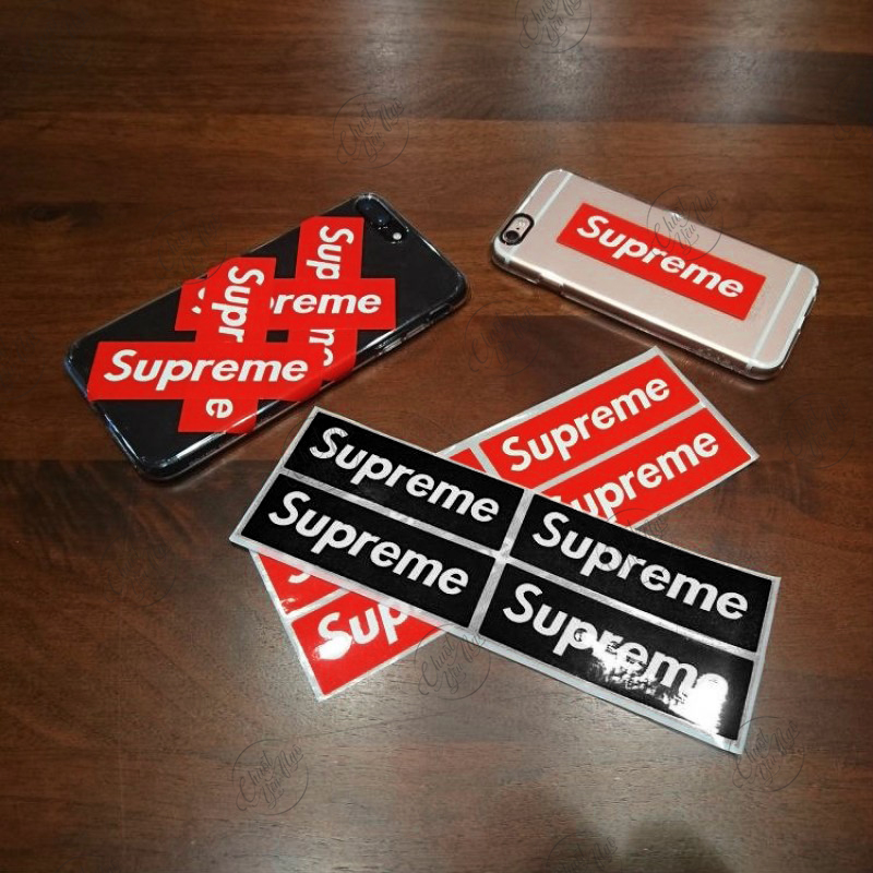 Supreme logo sticker waterproof decal laptop bicycle helmet...