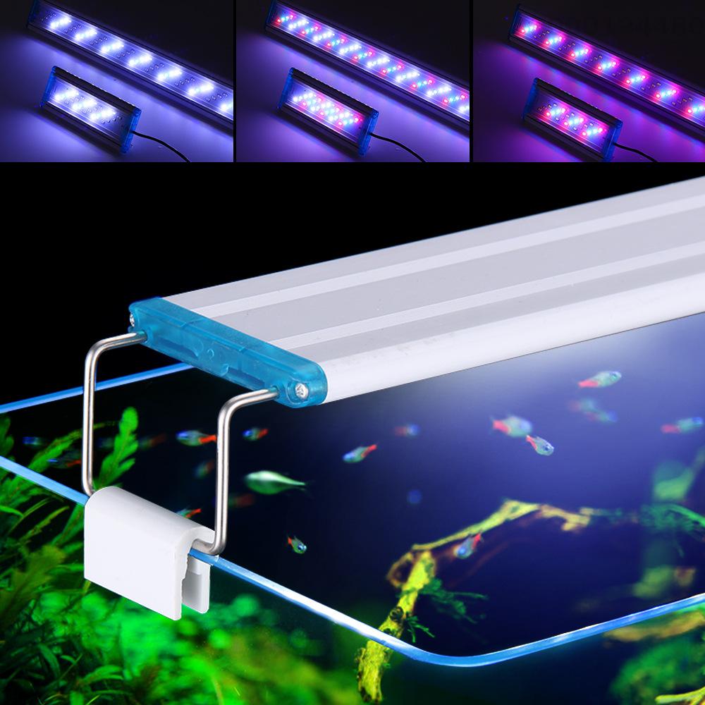 Ultra-thin Aquarium Light LED Light 8 Watts for 7 to 12 Inch Fish Tank Light Three Color Modes Adjustable Fish Tank Light with Extendable Bracket