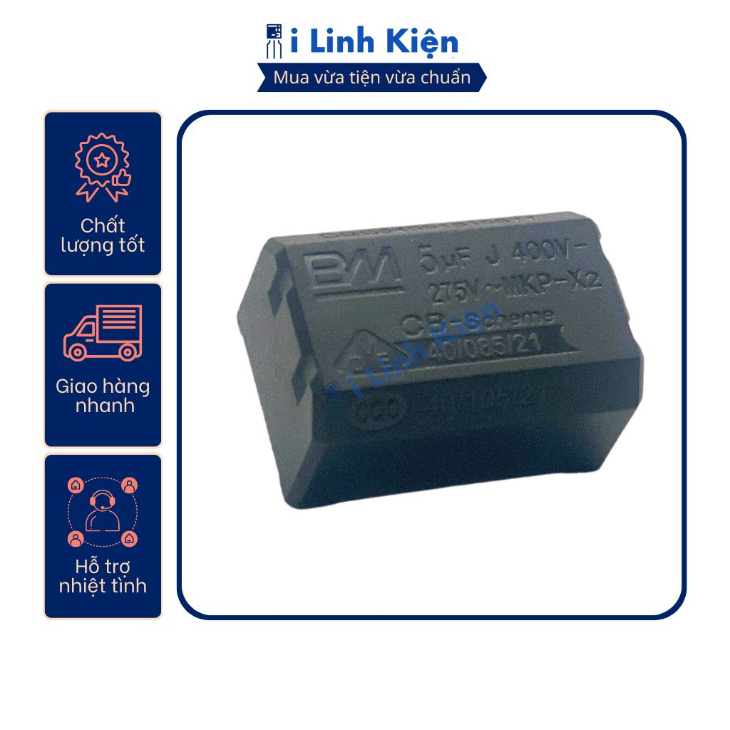 Tụ bếp từ 5UF 400VDC chất lượng tốt.