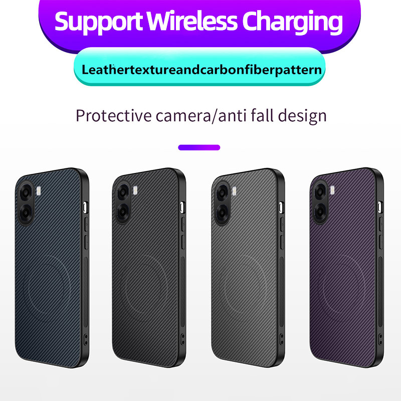 Phone case OPPO A6X Carbon Fiber magsafe Silicone Anti-fingerprint Shockproof Business Protection Back cover OPPO A6X case.