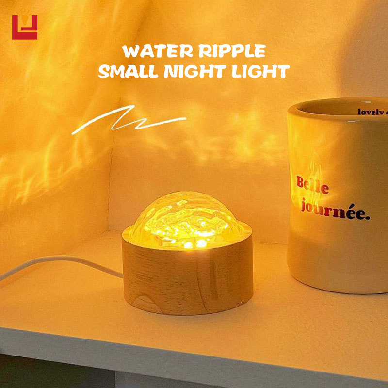 YONUO Light and shadow table lamp rotating water pattern lamp night light projection aurora flame bedside atmosphere lamp bedroom gift