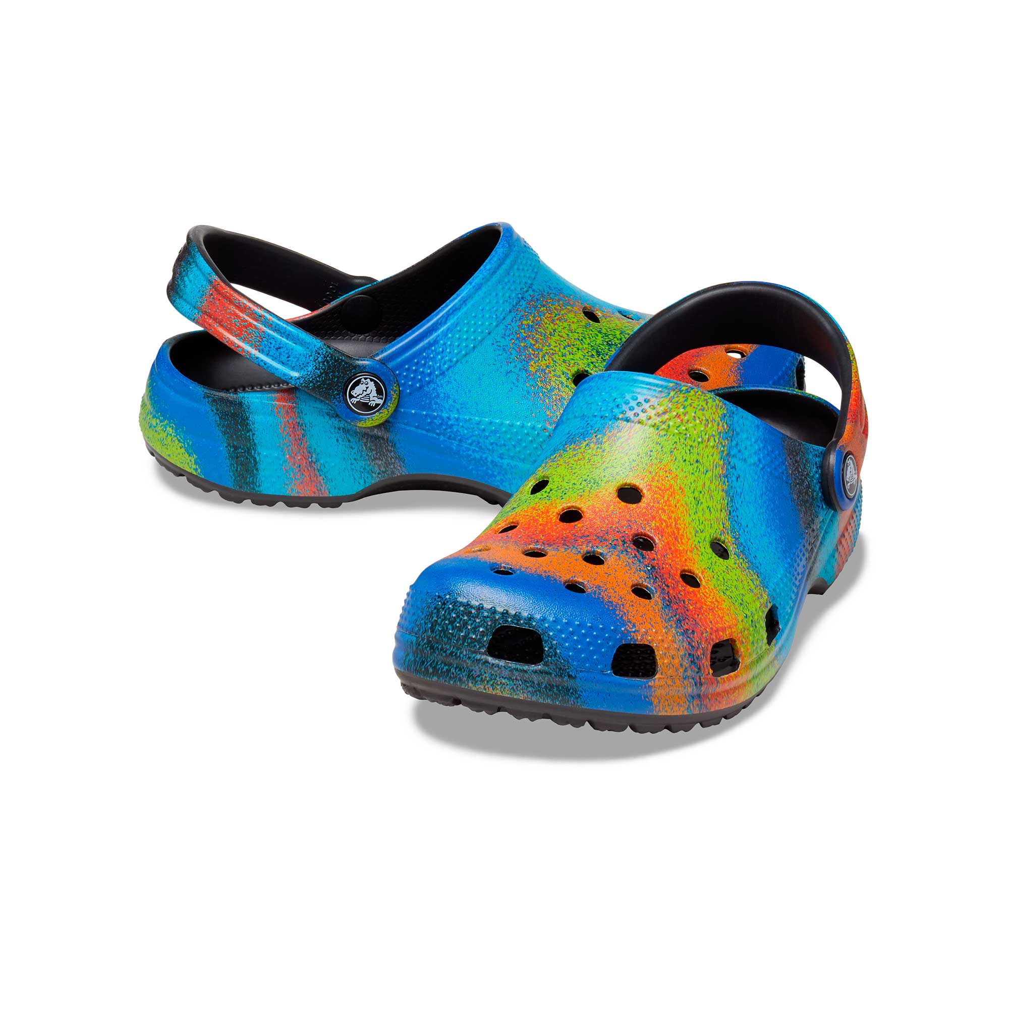 Giày Clog Unisex Crocs Spray Dye Classic - Black - 208054-0C4