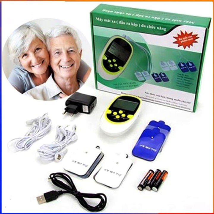 Máy massage xung điện SYK-208 Máy massage trị liệu xung điện 4 miếng dán - hàng nhập khẩu - Bảo hành toàn quốc 1 đổi 1