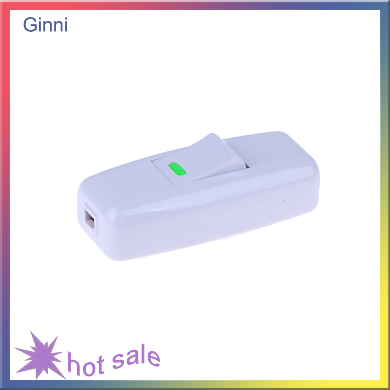 Ginni 1Pc Light Switch For Home Classic White Inline ON OFF Table Bedside Lamp Desk Light Cord Cable Switches Electrical Accessories