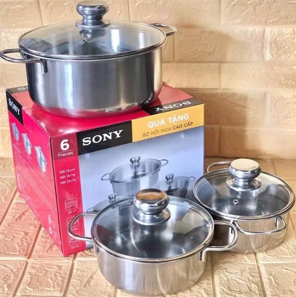 Bộ 3 nồi inox sony dùng cho mọi loại bếp – bách hóa nahuy