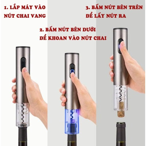 Dụng cụ khui rượu vang tự động sử dụng xạc